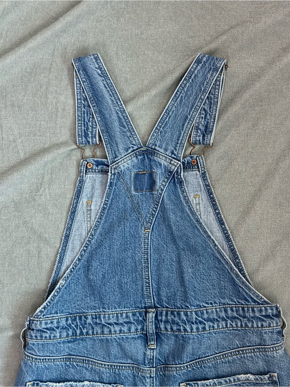 American Eagle Outfitters Blue Denim Short Overalls Romper - Picture 9 of 10